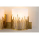 Sawgrass 3 Light 24 inch Gold Bath Light Wall Light in Gold Leaf with Antique